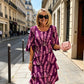 Elegante midi-jurk met bloemenprint