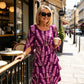 Elegante midi-jurk met bloemenprint
