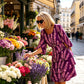Elegante midi-jurk met bloemenprint