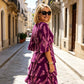 Elegante midi-jurk met bloemenprint