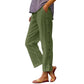 Casual effen cropped broek met losse pasvorm en knopen aan de zijkant