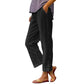 Casual effen cropped broek met losse pasvorm en knopen aan de zijkant