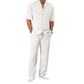 📢📢50% KORTING !! ⏰Casual set met overhemd en broek met korte mouwen voor heren