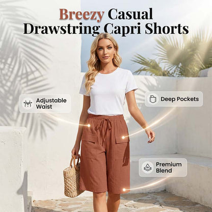 Casual capri-short met trekkoord voor dames