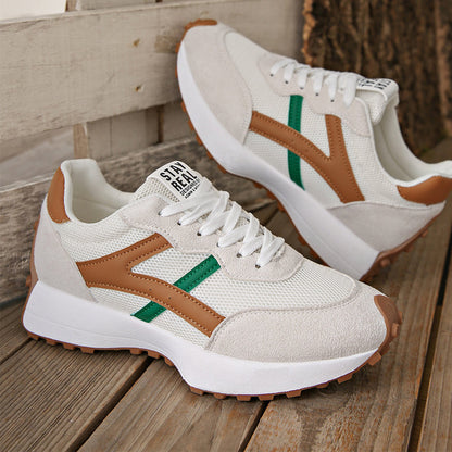 Retro sportschoenen met dikke zool en mesh voor dames