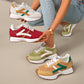 Retro sportschoenen met dikke zool en mesh voor dames