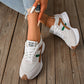 Retro sportschoenen met dikke zool en mesh voor dames