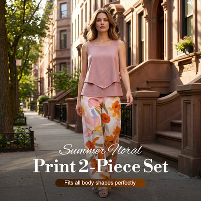 Zomerse tweedelige set met bloemenprint voor dames