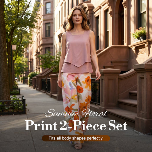 Zomerse tweedelige set met bloemenprint voor dames