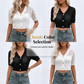 V-Neck Button Down Crop Top Sweater