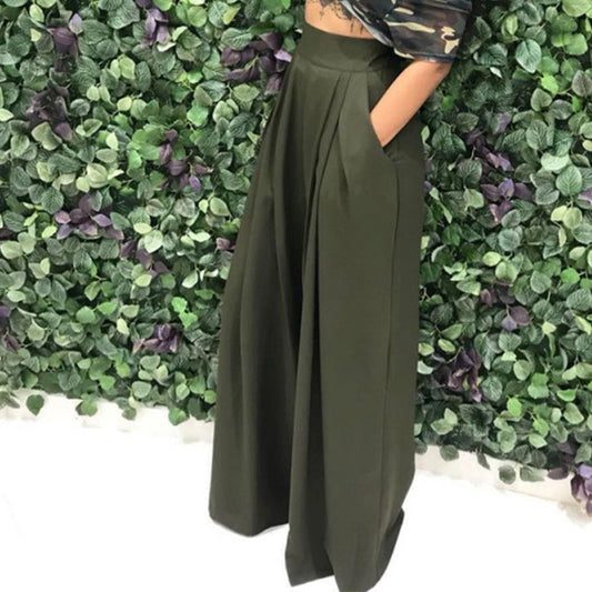 👖 TIJDELIJKE AANBIEDING: 50% KORTING! ✨ Damesbroek met hoge taille – wijde pijpen, elegant, veelzijdig ✨