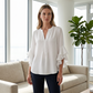 👚 NU 50% KORTING! 🦋 Dames V-hals Ruches Top – Wiegende & Lichtgewicht – Elegante Casual Blouse ✨