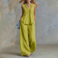 Elegante set met een losvallende mouwloze top en broek