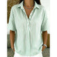 Dames Casual Gestreepte Blouse met Korte Mouwen