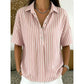 Dames Casual Gestreepte Blouse met Korte Mouwen