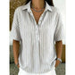 Dames Casual Gestreepte Blouse met Korte Mouwen