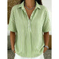 Dames Casual Gestreepte Blouse met Korte Mouwen