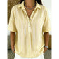 Dames Casual Gestreepte Blouse met Korte Mouwen