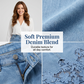 Bodycon-kjol i denim för damer med spetskant