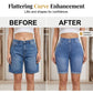 Dames-denimshort met hoge taille en stretch