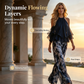 Tweedelige, soepelvallende haltertop-outfit voor dames met een broek met print
