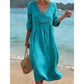 Elegant Casual V-Neck Summer Dress