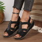 Zomerse orthopedische sandalen met schuine hak en strass-steentjes voor dames