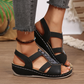 Zomerse orthopedische sandalen met schuine hak en strass-steentjes voor dames