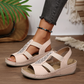 Zomerse orthopedische sandalen met schuine hak en strass-steentjes voor dames