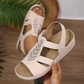 Zomerse orthopedische sandalen met schuine hak en strass-steentjes voor dames