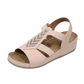 Zomerse orthopedische sandalen met schuine hak en strass-steentjes voor dames