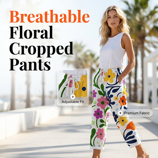 Casual cropped broek met bloemenprint voor dames