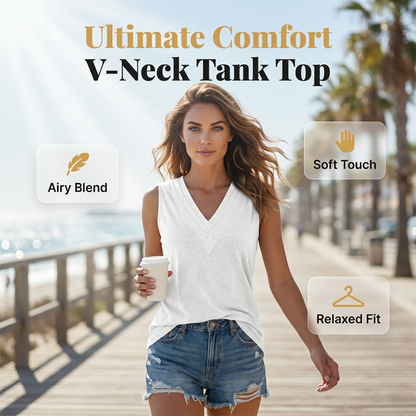 Casual mouwloze tanktop met V-hals voor dames