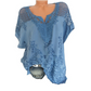 Elegante damesblouse met V-hals en kantborduurwerk