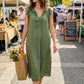 Casual mouwloze jurk met V-hals en ruches voor dames