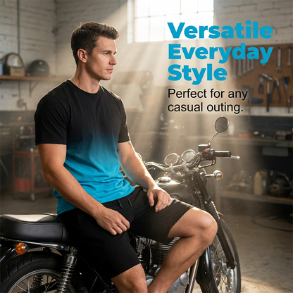 🔥Tijdelijke aanbieding: set met shirt en korte broek met kleurverloop voor heren