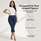 Capri-jeans met hoge taille en uitlopende pijpen voor dames
