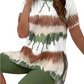 Set met een top met korte mouwen en een korte broek met contrasterende print voor dames