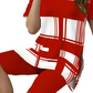 Set met een top met korte mouwen en een korte broek met contrasterende print voor dames