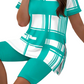 Set met een top met korte mouwen en een korte broek met contrasterende print voor dames