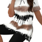 Set met een top met korte mouwen en een korte broek met contrasterende print voor dames