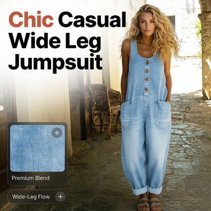 Mouwloze jumpsuit met wijde pijpen voor dames