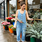 Mouwloze jumpsuit met wijde pijpen voor dames
