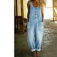 Mouwloze jumpsuit met wijde pijpen voor dames