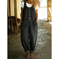 Mouwloze jumpsuit met wijde pijpen voor dames