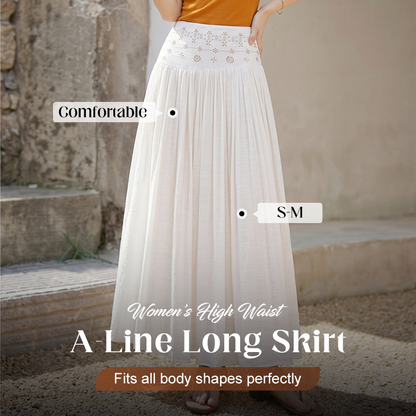 Lange A-lijnrok met hoge taille voor dames