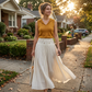 Lange A-lijnrok met hoge taille voor dames