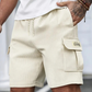 Men's Casual Textured Cargo Shorts with Drawstring