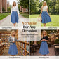 Elastische denim midirok met hoge taille voor dames