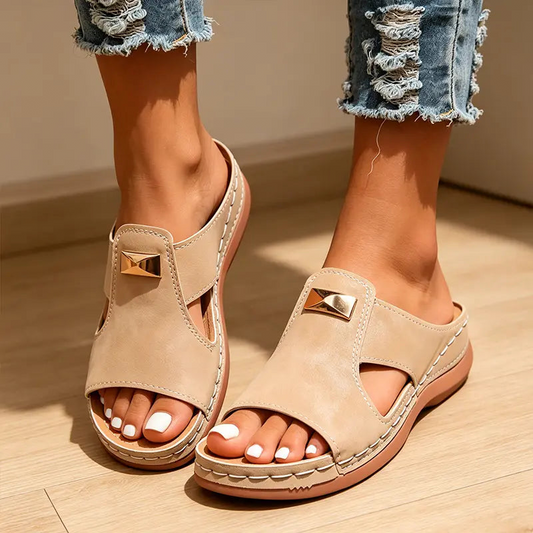 ⏳Tijdelijke aanbieding: 50% korting⏰Stijlvolle peep-toe-sandalen met sleehak voor dames👡